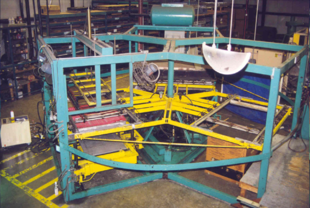 Three station rotary unit forming parts up to 48" x 80" with a top and bottom draw depth up to 24".