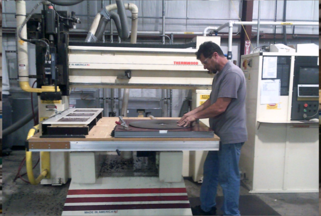 3-axis Thermwood CNC router, capable of low profile routing, milling and drilling.